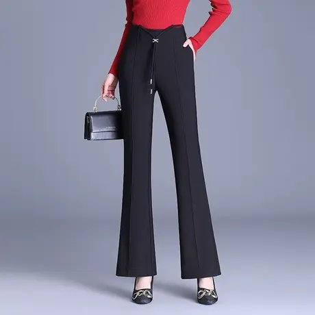 2023秋季新款高腰微喇裤时尚百搭休闲裤韩版通勤显瘦长裤气质裤子图片