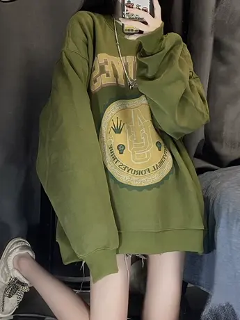 美式复古hiphop卫衣女春秋薄款宽松潮牌ins欧美上衣oversize外套商品大图