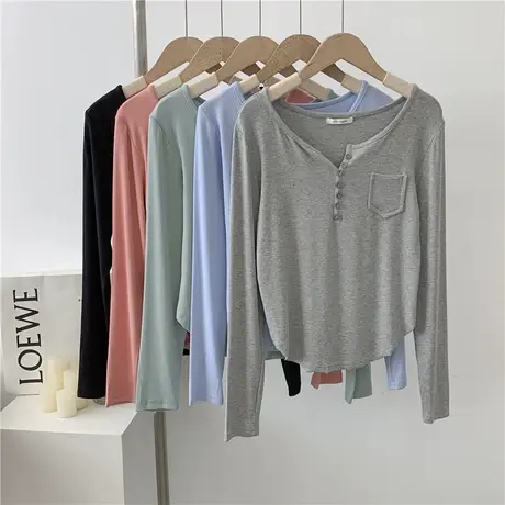 基础款现代舞蹈服练功服上衣女古典舞中国舞爵士舞基训服长袖T恤图片