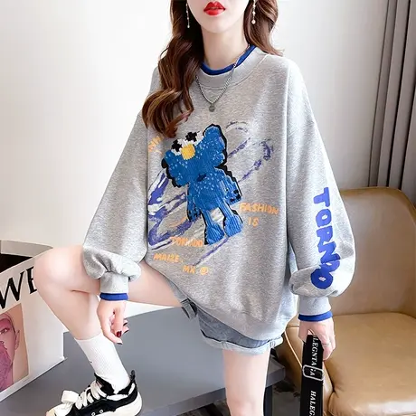 卫衣女秋冬季韩版宽松加绒加厚ins百搭小个子假两件上衣服外套潮图片