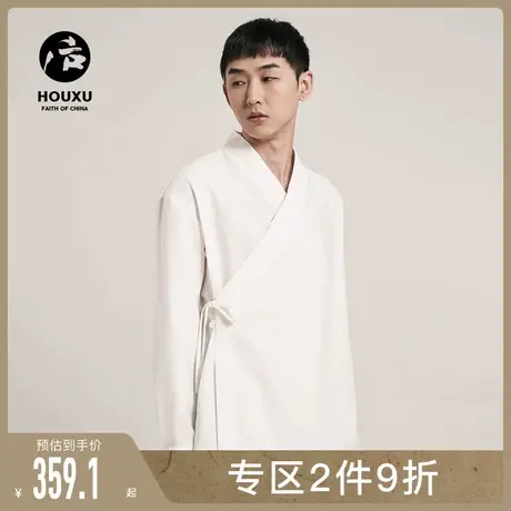 后序中国风衬衫男宽松长袖中式复古汉服领斜襟高级设计感白衬衣商品大图