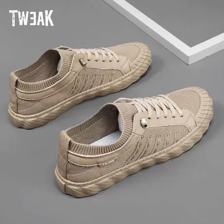 Tweak男士休闲鞋夏季新款潮流百搭透气网面板鞋一脚蹬工作帆布鞋商品大图