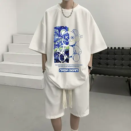 大码宽松短袖t恤男孩初中生夏季12一15岁大童套装上衣13至14体桖T商品大图