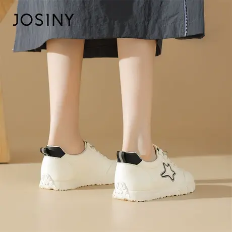Josiny/卓诗尼厚底板鞋女2024新款春季炸街增高透气百搭休闲鞋商品大图