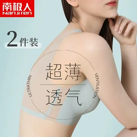 无痕内衣女夏季薄款大胸显小无钢圈运动显胸小美背心式大码文胸罩商品大图