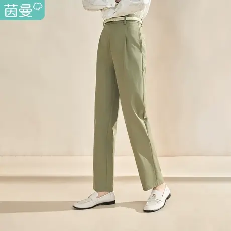 【商场同款】茵曼2023春女装新款休闲通勤松紧腰小个子九分萝卜裤图片