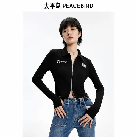 太平鸟女装年秋季新款短款针织外套A3BBE3101图片