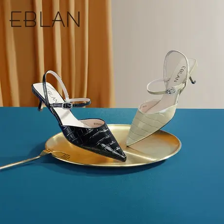 伊伴女鞋春夏新品气质名媛尖头细跟宴会高跟鞋优雅凉鞋时装单鞋商品大图