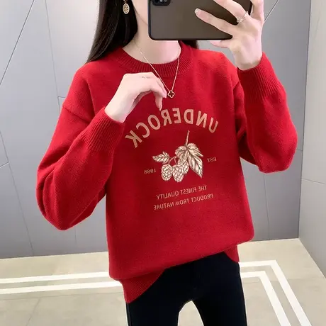 今年流行爆款女毛衣针织打底衫慵懒风女内搭秋冬新款设计感针织衫图片