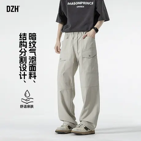 男士卡其色直筒休闲裤男夏季薄款2025新款纯棉工装裤宽松裤子男款商品大图