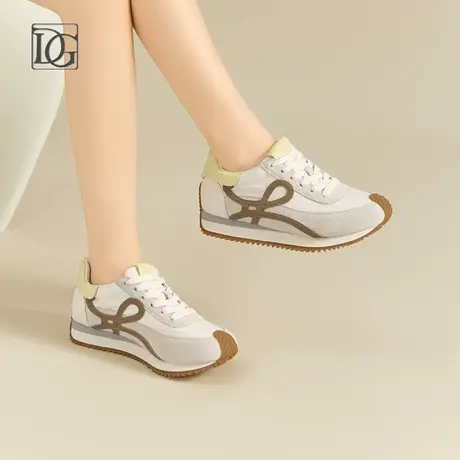 【商场同款】厚底休闲鞋女2025新款复古百搭德训鞋运动休闲阿甘鞋商品大图