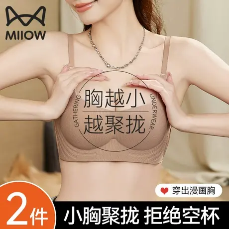猫人无痕内衣女士小胸聚拢显大收副乳防下垂上托无钢圈文胸罩夏季商品大图