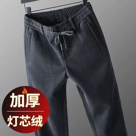 灯芯绒男裤秋冬款中老年人爸爸裤子宽松直筒男士休闲裤秋季条绒裤商品大图