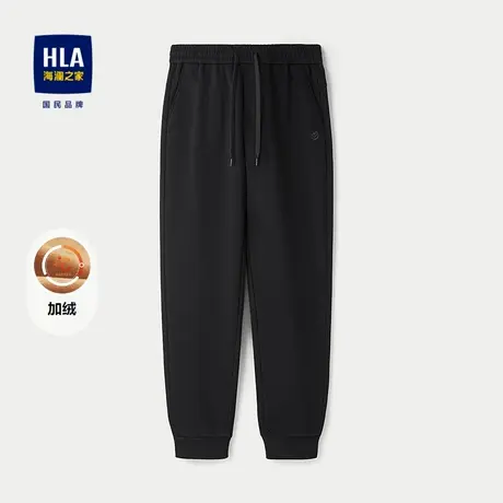 HLA/海澜之家闪耀太空卫裤2025秋冬新款抽绳松紧腰印花保暖裤子男商品大图