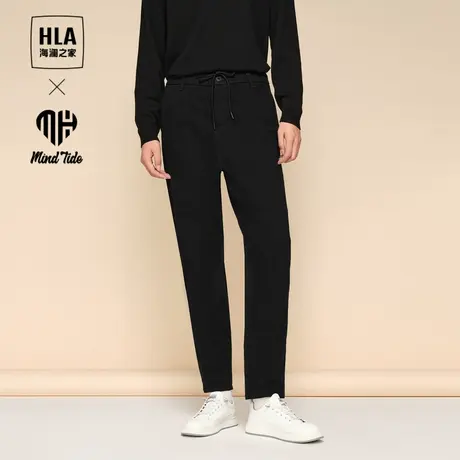 HLA/海澜之家循迹亦心即为系列牛仔裤2023春秋系带磨毛裤子男商品大图