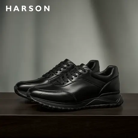 哈森男鞋秋季新款商务休闲鞋皮鞋男增高鞋真皮商务运动鞋专柜同款商品大图