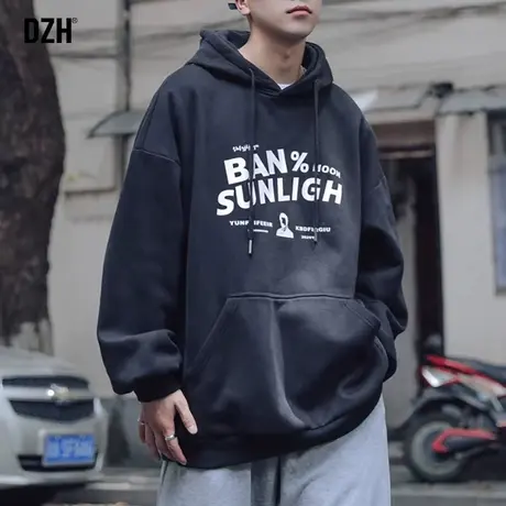 男士秋冬卫衣男宽松连帽打底衫情侣秋装外套男装2023新款加绒上衣商品大图