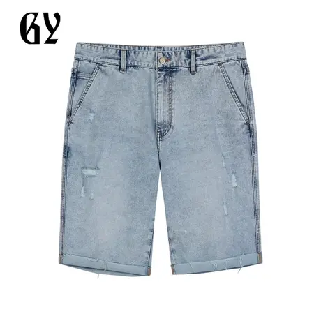 雅戈尔奥莱 GY男装夏季青年ins韩版休闲时尚潮流牛仔短裤商品大图