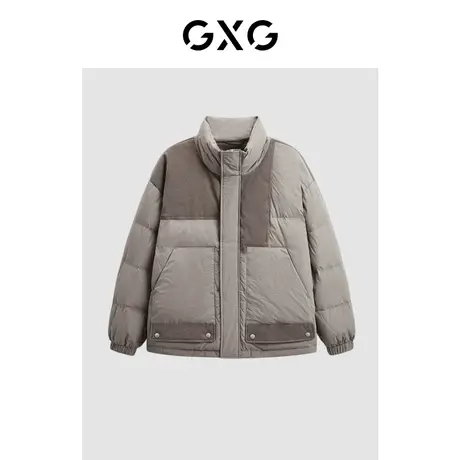GXG潮流拼接休闲立领保暖短款羽绒服男士2023年冬季新款商品大图