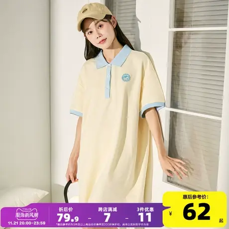 唐狮新款女连衣裙甜美气质polo领裙子高级小众宽松短裙减龄慵懒DY商品大图