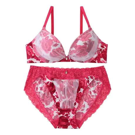 爱美菲露正品小胸聚拢内衣舒适女蕾丝胸罩性感文胸内裤套装449601商品大图