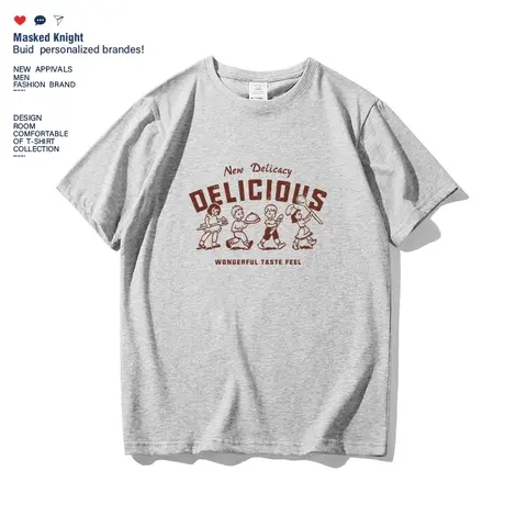 美式复古印花短袖t恤男情侣装宽松纯棉男生上衣chic港风夏季体恤商品大图