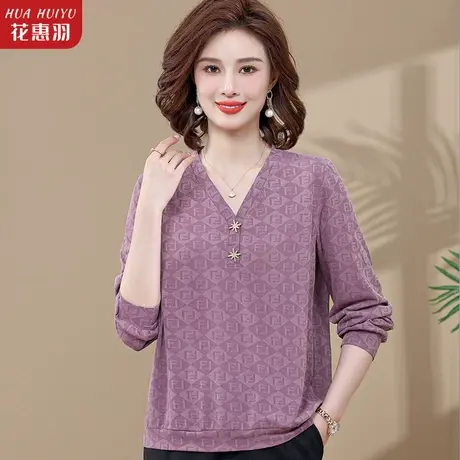 妈妈秋装针织小衫2023新款中年女装气质中老年春秋洋气长袖上衣服商品大图