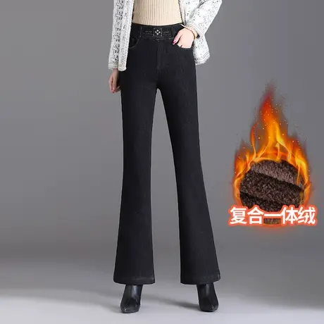 加绒微喇裤厚款时尚气质休闲裤女秋冬季2023新款韩版高腰显瘦长裤图片