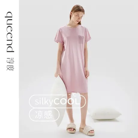 淳度【凉感丝光棉】睡裙女夏纯棉性感纯欲风全棉冰丝大码短袖睡衣商品大图