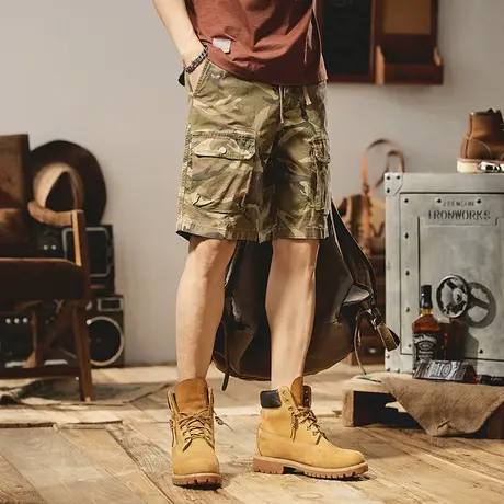 Modi Nick/摩帝尼克宽松工装五分裤男士潮牌休闲潮流迷彩短裤男裤商品大图