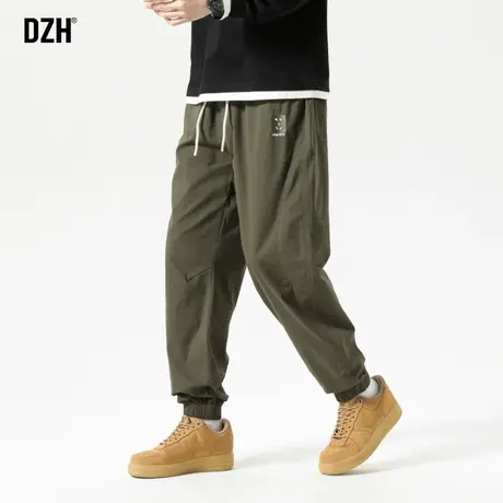 男士军绿色裤子男款秋冬新款纯棉休闲裤束脚宽松百搭2023新款男裤商品大图