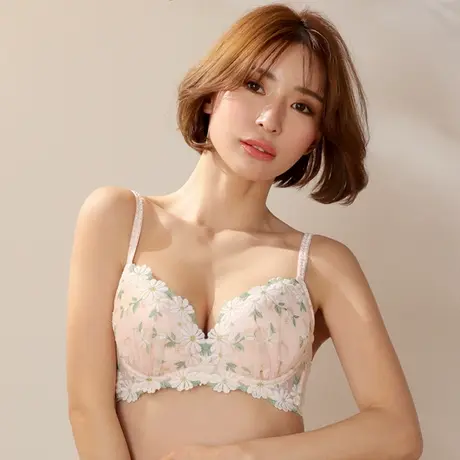 爱美菲露胸罩有钢圈性感内衣侧收调整型文胸女聚拢防下垂1600113商品大图