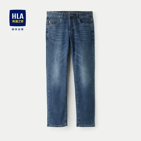 HLA/海澜之家冰裤科技直筒牛仔裤24春夏新款五袋弹力凉感裤子男士图片