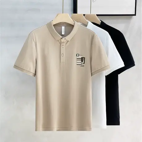 索罗娜珠地高端POLO衫男士长袖t恤2023新款翻领刺绣春秋装丅恤衫图片