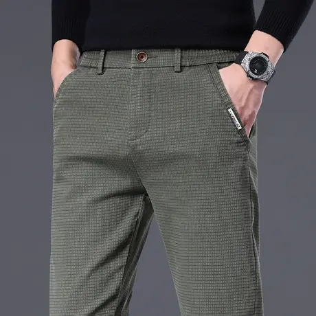 春秋款男士军绿色商务职业正装西裤秋季男款2023新款休闲裤子男装商品大图