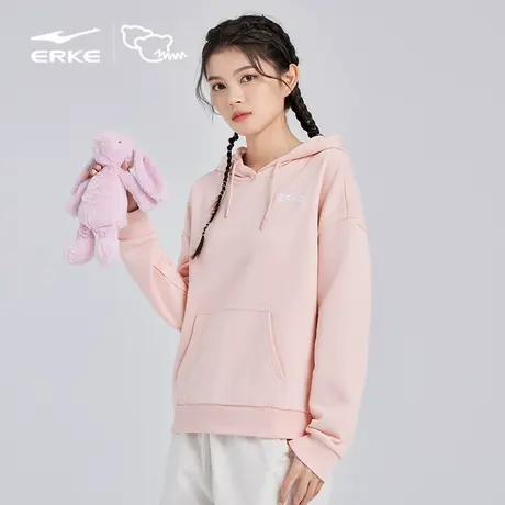 星宠丨鸿星尔克卫衣女春季女士ins运动休闲套头连帽宽松上衣帽衫图片