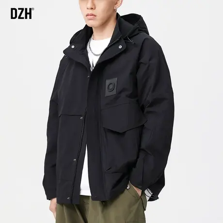 男士黑色冲锋衣男款高级感防风工装外套男春秋款男装2024新款春装商品大图