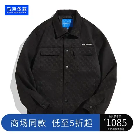 【商场同款】马克华菲满版老花工装仿麂皮夹克男士外套2023秋新款商品大图