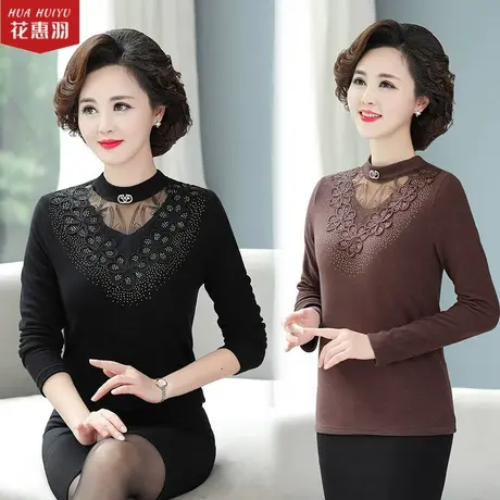 妈妈打底衫春秋内搭中年春装2022新款小衫40一50岁中老年女装上衣图片