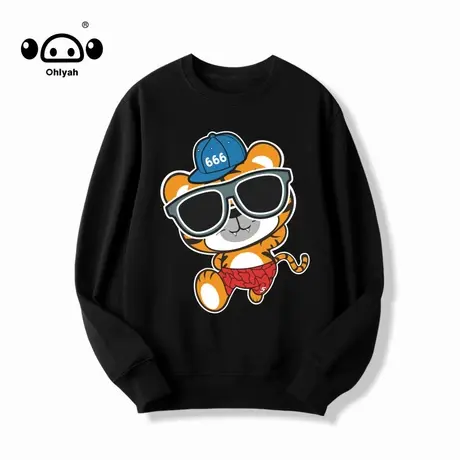 vintage无帽圆领卫衣女早秋薄款ins港风上衣hiphop大码春秋套头衫商品大图