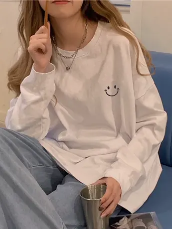 白色洋气内搭打底衫女2023初秋新款欧货女装冬季仿棉长袖t恤上衣商品大图