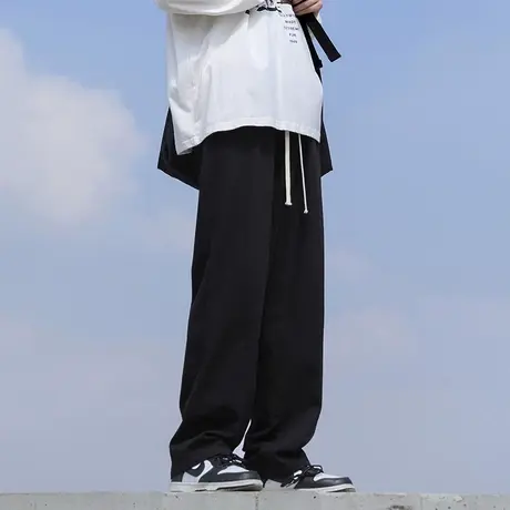 日系潮流春秋工装裤男夏季ins宽松九分裤潮牌直筒裤休闲阔腿裤子商品大图