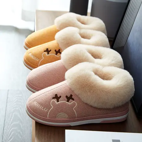 棉拖鞋女冬季包跟加绒加厚保暖室内防滑厚底居家用高帮棉鞋男外穿图片