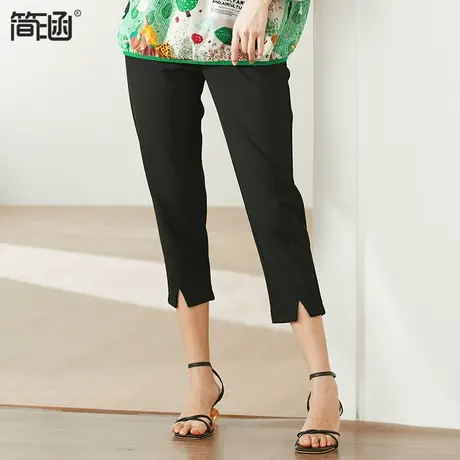 大码女装夏装新款2023年简涵高端轻奢贵夫人加肥加大显瘦7分裤子图片