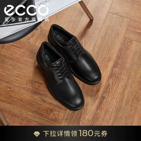ECCO爱步男士正装皮鞋 牛皮德比鞋商务皮鞋婚鞋 轻巧混合520364图片