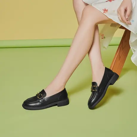戈美其日系小皮鞋女2023春季新款英伦风厚底乐福鞋jk制服单鞋子图片