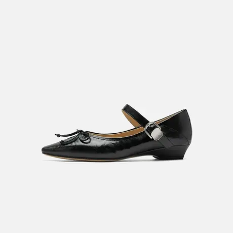 Nine West/玖熙2025年春季新款蝴蝶结单鞋女小方头法式低跟女鞋商品大图