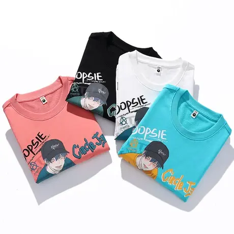 圆领卫衣男2022春季新款休闲韩版潮流动漫涂鸦字母印花青年打底衫商品大图