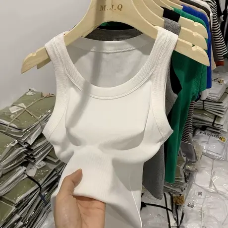 早春背心女秋冬2025新款白色吊带西装内搭纯棉打底无袖黑色上衣图片
