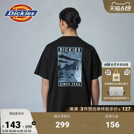 Dickies25春夏新款宽松版型 背后大印花短袖T恤 男女情侣西部文化图片